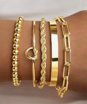 Ensemble de bracelets pour femmes plaqués