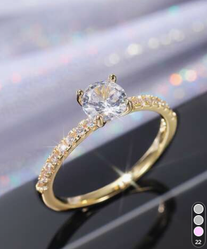 Bague élégante et pour femmes, décorée de zirconium