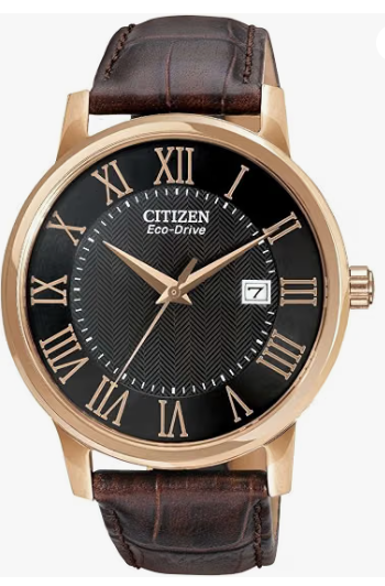 CITIZEN ECO-DRIVE HOMME 40MM MARRON CUIR CROCODILE BRACELET MONTRE BM6759-03E