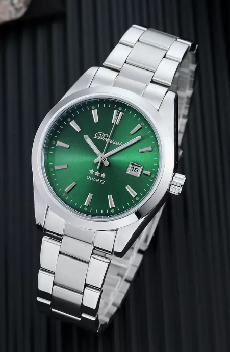 Homme Montre À Quartz À Date À Pointeur Rond
