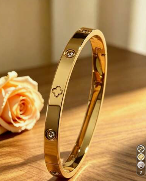 Bracelet femme en acier inoxydable 304 à 4 feuilles de trèfle,